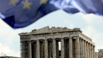 greece - EU flag & parthenon