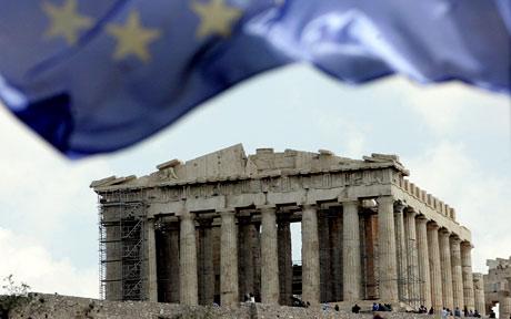 greece - EU flag & parthenon