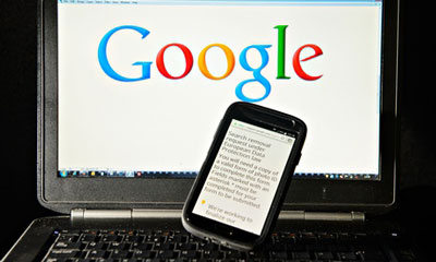 Google search removal request displayed on the screen of a smartphone.