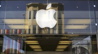 Apple logo is pictured on the front of a retail store in the Marina neighborhood in San Francisco