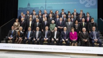 G20 - Finance Ministers and central bankers pose for the family portrait during the IMF/World Bank 2014 Spring Meeting in Washington