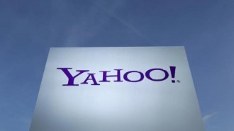 Yahoo logo is pictured in front of a building in Rolle