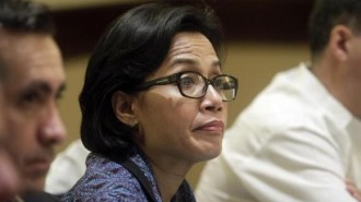 World Bank's Managing Director and Chief Operating Officer Sri Mulyani Indrawati listens to a question from a journalist during a news conference in Managua
