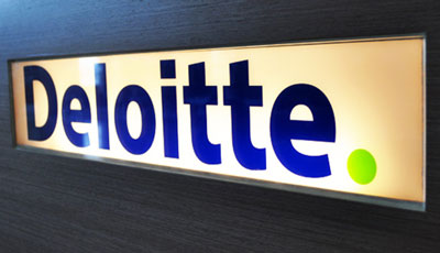 deloitte's logo on wall