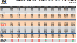 Commodities and Indices Cheat Sheet July 31