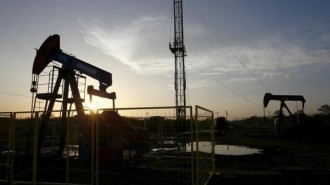 Pumpjacks are seen in Lagunillas