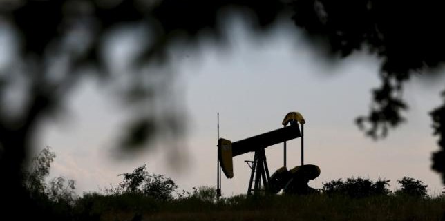 An oil pump jack can be seen in Cisco, Texas