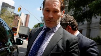 Australian Paul Thompson, former head of money market and derivatives trading in Northeast Asia for Rabobank, exits the U.S Federal Courthouse in Manhattan in New York