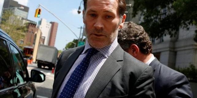 Australian Paul Thompson, former head of money market and derivatives trading in Northeast Asia for Rabobank, exits the U.S Federal Courthouse in Manhattan in New York