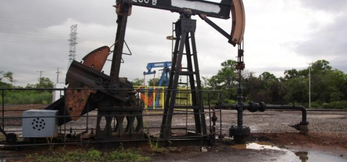 An oil pump is seen in Lagunillas