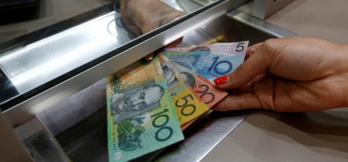 Australian dollar denominations shown in a photo illustration at a currency exchange in Sydney