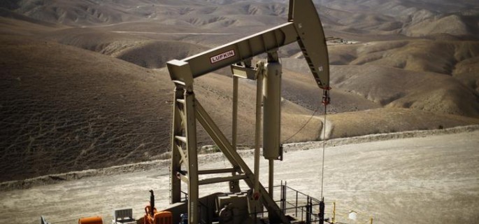 A pumpjack drills for oil in the Monterey Shale