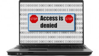 Access is denied notice on a notebook