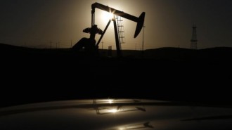 A pump jack is seen at sunrise near Bakersfield