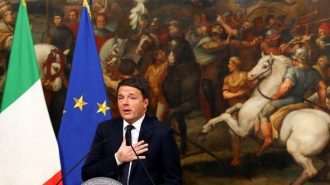 Italian PM Renzi speaks during a media conference after a referendum on constitutional reform at Chigi palace in Rome