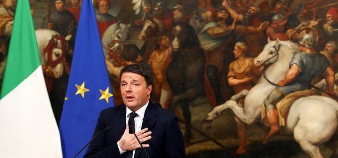 Italian PM Renzi speaks during a media conference after a referendum on constitutional reform at Chigi palace in Rome