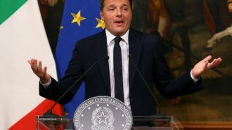 Italian Prime Minister Matteo Renzi speaks during a media conference after a referendum on constitutional reform at Chigi palace in Rome