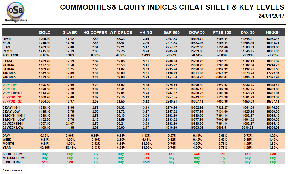 Commodities and Indices Cheat Sheet Jan 24