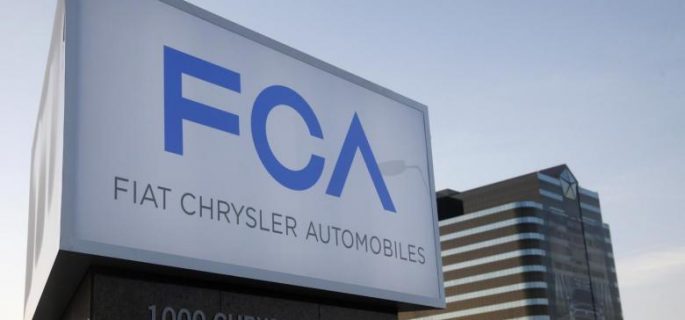 A new Fiat Chrysler Automobiles sign is pictured after being unveiled at Chrysler Group World Headquarters in Auburn Hills, Michigan