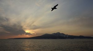 The Pacific Ocean near the Island of Kunashir, one of four islands known as the Southern Kurils in Russia